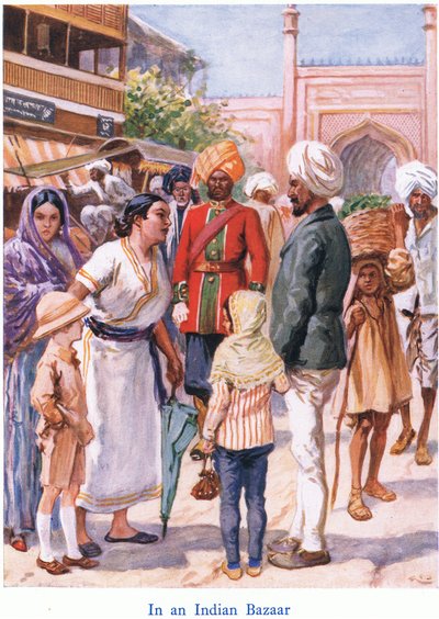 In an Indian Bazaar by Gordon Frederick Browne